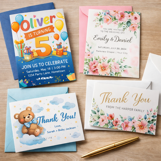Custom Event Invitations/Thank you Cards